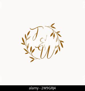 TW initial wedding monogram logo design Stock Vector