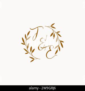 TE initial wedding monogram logo design Stock Vector
