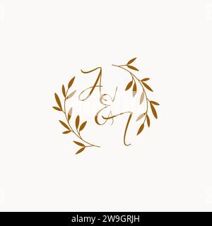 AI initial wedding monogram logo design Stock Vector