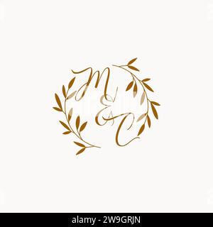 MC initial wedding monogram logo design Stock Vector