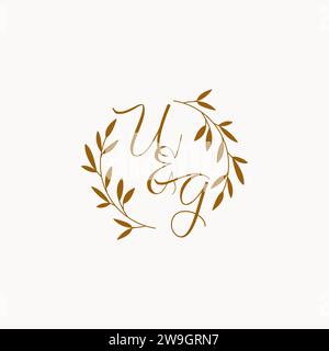UG initial wedding monogram logo design Stock Vector