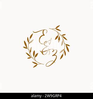EZ initial wedding monogram logo design Stock Vector