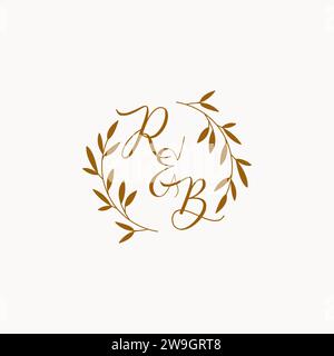 RB initial wedding monogram logo design Stock Vector