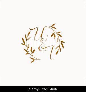 UI initial wedding monogram logo design Stock Vector