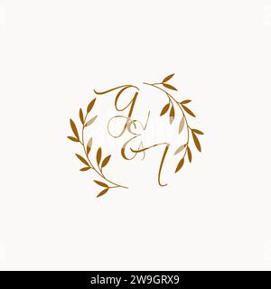 GI initial wedding monogram logo design Stock Vector