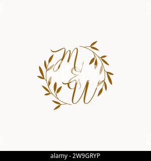MW initial wedding monogram logo design Stock Vector