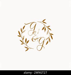 GG initial wedding monogram logo design Stock Vector