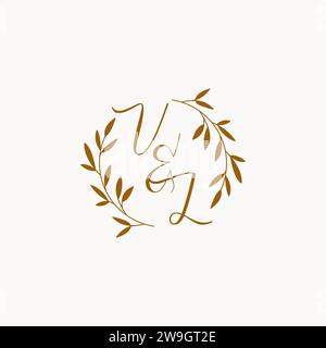 VL initial wedding monogram logo design Stock Vector