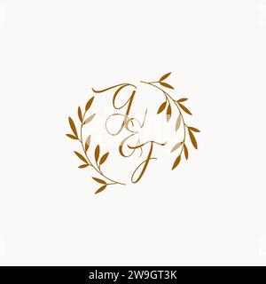 GF initial wedding monogram logo design Stock Vector