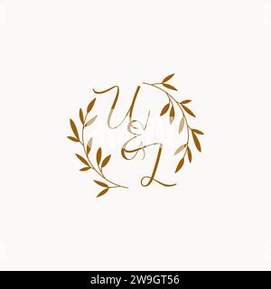 UL initial wedding monogram logo design Stock Vector