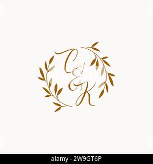CK initial wedding monogram logo design Stock Vector