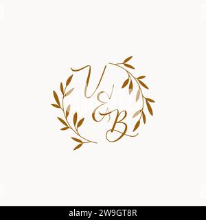 VB initial wedding monogram logo design Stock Vector