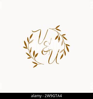 VU initial wedding monogram logo design Stock Vector