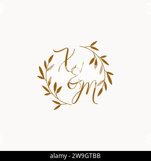 XM initial wedding monogram logo design Stock Vector