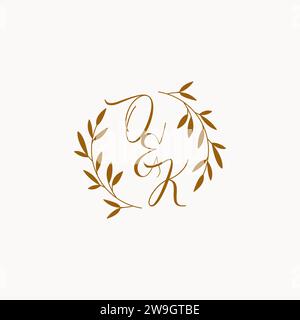 OK initial wedding monogram logo design Stock Vector