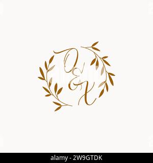OX initial wedding monogram logo design Stock Vector