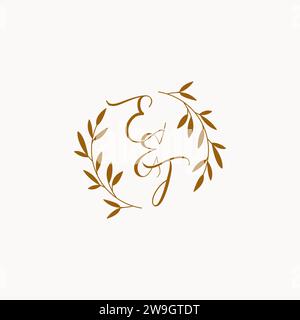 ET initial wedding monogram logo design Stock Vector