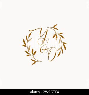 YO initial wedding monogram logo design Stock Vector