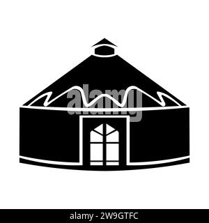Yurt black vector icon on white background Stock Vector