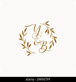 YB initial wedding monogram logo design Stock Vector