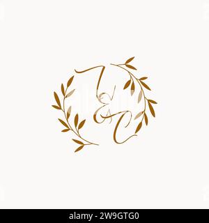 IC initial wedding monogram logo design Stock Vector