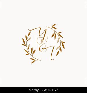 YI initial wedding monogram logo design Stock Vector