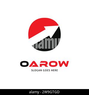 Initial Letter O Arrow Icon Vector Logo Template Illustration Design Stock Vector