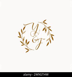 YF initial wedding monogram logo design Stock Vector