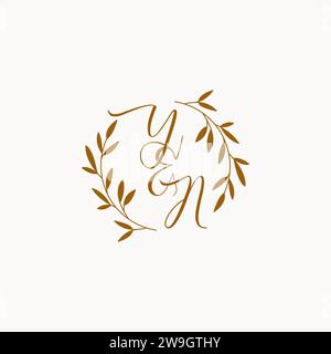 YN initial wedding monogram logo design Stock Vector