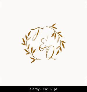 FQ initial wedding monogram logo design Stock Vector