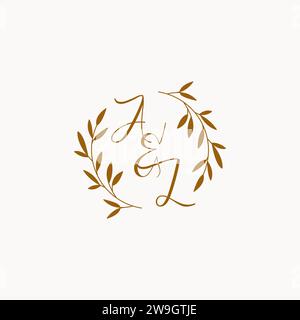 AL initial wedding monogram logo design Stock Vector