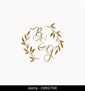 BG initial wedding monogram logo design Stock Vector