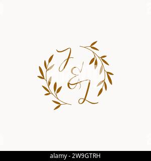 JL initial wedding monogram logo design Stock Vector