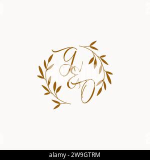 GO initial wedding monogram logo design Stock Vector