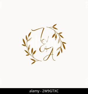 IA initial wedding monogram logo design Stock Vector