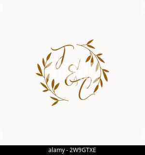 TC initial wedding monogram logo design Stock Vector