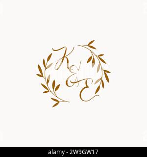 KE initial wedding monogram logo design Stock Vector