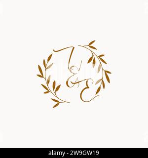 IE initial wedding monogram logo design Stock Vector
