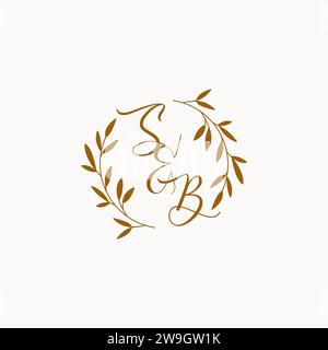 SB initial wedding monogram logo design Stock Vector