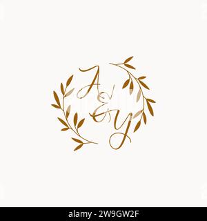 AY initial wedding monogram logo design Stock Vector