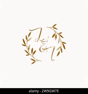 LI initial wedding monogram logo design Stock Vector
