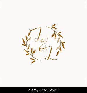 LL initial wedding monogram logo design Stock Vector