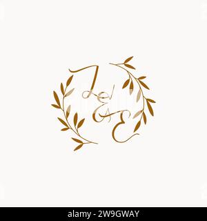 LE initial wedding monogram logo design Stock Vector