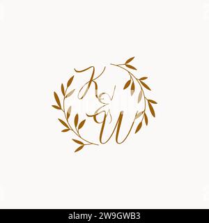 KW initial wedding monogram logo design Stock Vector