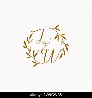 LW initial wedding monogram logo design Stock Vector