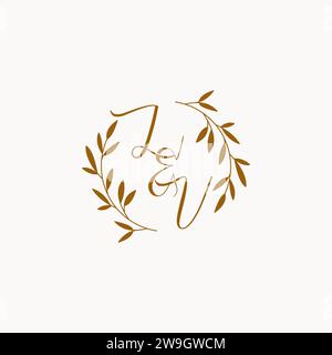 LV initial wedding monogram logo design Stock Vector