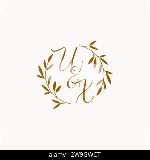 UX initial wedding monogram logo design Stock Vector