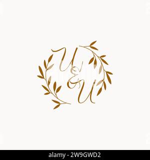 UU initial wedding monogram logo design Stock Vector