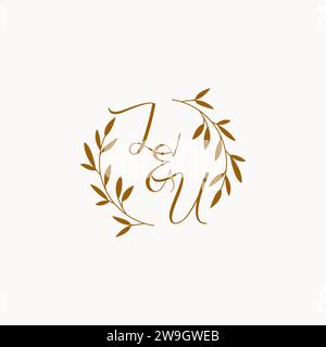 LU initial wedding monogram logo design Stock Vector