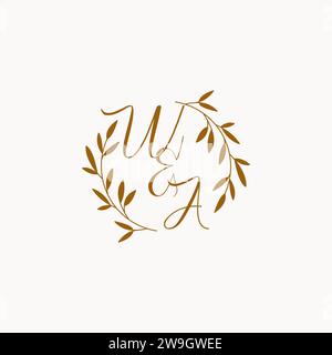 WA initial wedding monogram logo design Stock Vector